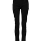 Black Cotton Logo Skinny Mid Waist Denim Jeans
