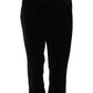 Black Cotton Skinny Capri Cropped Denim Jeans