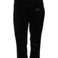 Black Cotton Skinny Capri Cropped Denim Jeans