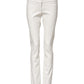 White Polyurethane High Waist Tapered Pants