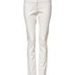 White Polyurethane High Waist Tapered Pants
