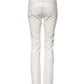 White Polyurethane High Waist Tapered Pants