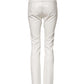 White Polyurethane High Waist Tapered Pants