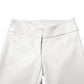 White Polyurethane High Waist Tapered Pants