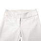 White Polyurethane High Waist Tapered Pants