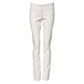 White Polyurethane High Waist Tapered Pants