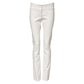 White Polyurethane High Waist Tapered Pants