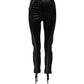 Black Lace Details High Waist Skinny Pants