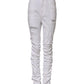 White Tattered Cotton High Waist Denim Jeans