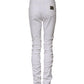 White Tattered Cotton High Waist Denim Jeans