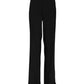 Black Wool High Waist Flared Pants