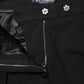 Black Wool High Waist Flared Pants