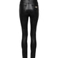 Black Leather High Waist Slim Fit Pants