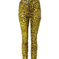 Yellow Leopard High Waist Slim Pants