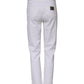 White Cotton High Waist Straight Denim Jeans