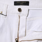 White Cotton High Waist Straight Denim Jeans