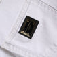 White Cotton High Waist Straight Denim Jeans