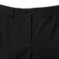 Black Wool High Waist Tapered Pants