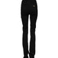 Black Cotton High Waist Skinny Denim Jeans