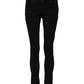 Black Cotton Skinny Mid Waist Denim Jeans