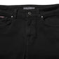 Black Cotton Skinny Mid Waist Denim Jeans