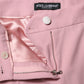 Pink Wool High Waist Tapered Pants