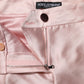 Pink Satin High Waist Tapered Pants
