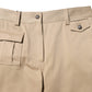 Beige Mid Waist Cargo Tapered Pants