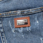 Blue PRETTY Tattered Skinny Denim Jeans