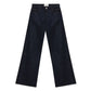 Blue Cotton High-Waisted Jean