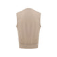 Beige Cotton Sleveless Jacket