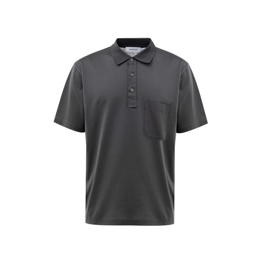 Gray Cotton Polo Shirt