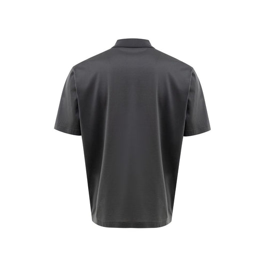 Gray Cotton Polo Shirt