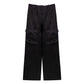 Black Viscose Cargo Pant