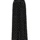 Black Crystal Embellished Wide Leg Pants