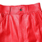Red Viscose High Waist Tapered Trouser Pants