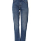 Blue Cotton High Waist Tapered Denim Jeans