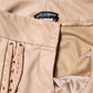 Beige Lace Details Mid Waist Skinny Pants