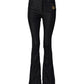 Black Cotton Mid Waist Bootcut Denim Jeans