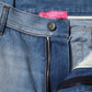 Blue Cotton High Waist Flared Denim Jeans