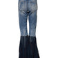 Blue Cotton High Waist Flared Denim Jeans