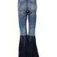 Blue Cotton High Waist Flared Denim Jeans