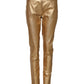Metallic Gold High Waist Skinny Trouser Pants