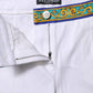 White Cotton Mid Waist Tapered Trouser Pants