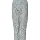 Mint Green Cotton Floral Lace Trousers Pants