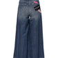 Blue Cotton High Waist Wide Leg Denim Jeans