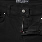 Black Cotton Logo Skinny MidWaist Denim Jeans