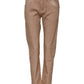 Brown Cotton Boyfriend Denim Trousers Jeans