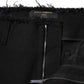 Black Cotton Mid Waist Flared Denim Jeans