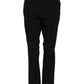 Black Cotton Mid Waist Flared Denim Jeans